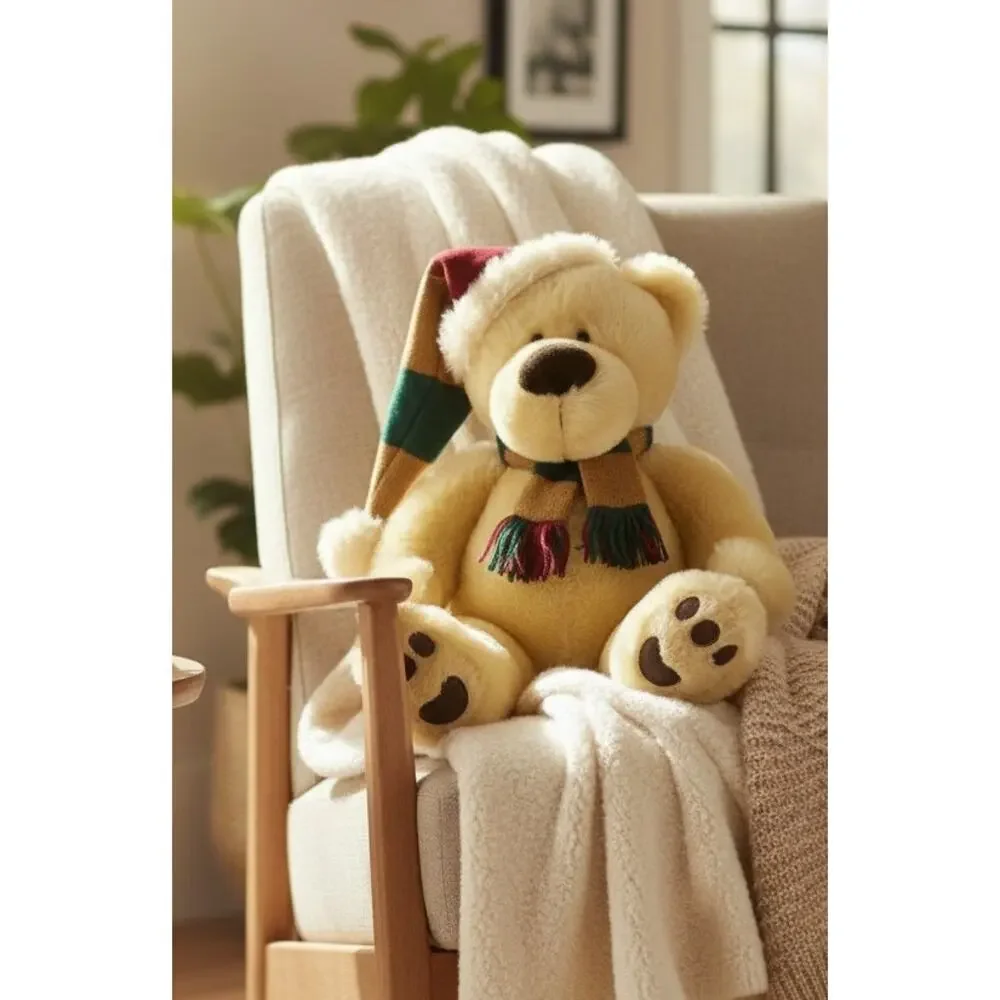 Winter Teddy Bear Brown With Stocking Hat and Scarf Large 22